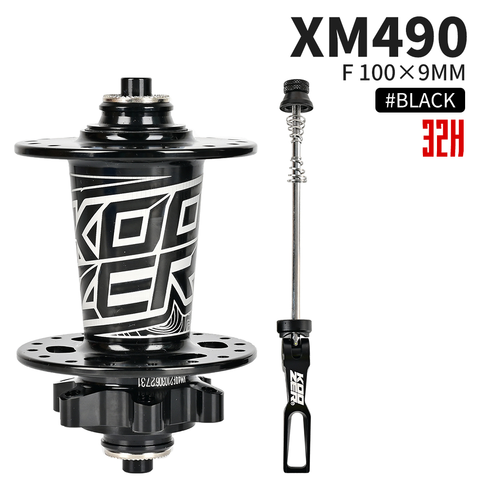 Koozer Bike Hubs 28/32/36 Holes MTB Front Hub Sealed Bearing Hub QR 100x9MM Thru 100x15MM Bicycle Hub For SHIMANO HG 8 -12Speed: 32H 100x9 Black