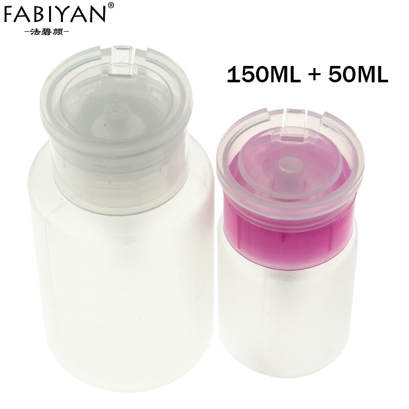 Lot 2 Stuks 50 Ml + 150 Ml Lege Fles Pomp Dispenser Plastic Polish Remover Cleaner Draagbare Makeup Nail Art manicure