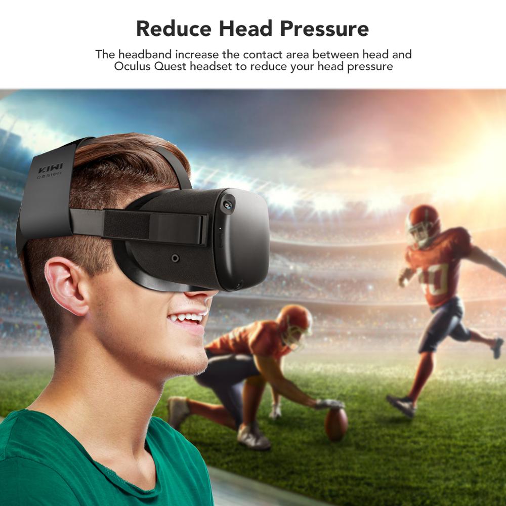 KIWI Headband Head Strap for Oculus Quest , Comfortable PU Leather & Reduce Head Pressure VR Accessories