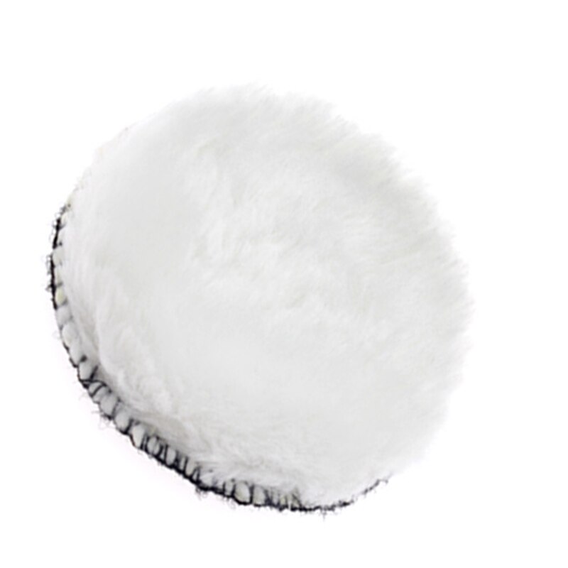 Bonete pulidor de cera de lana Artificial para coche de 3 pulgadas para herramienta rotativa almohadillas de pulido blanco duradero
