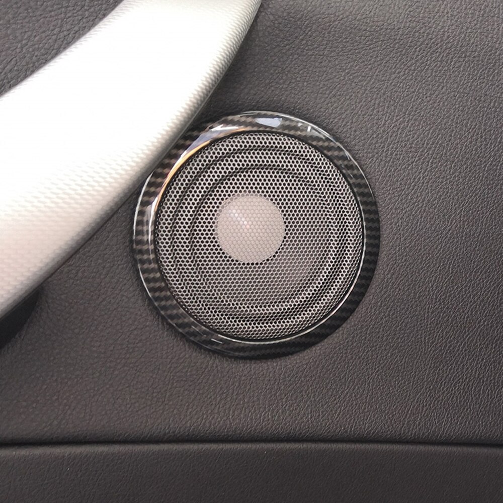 Embellecedor de marco para altavoz de puerta de coche, para BMW F30, F34, 3GT, Serie 3, color de fibra de carbono, midrange, tweeter, decoración de altavoces con tapa