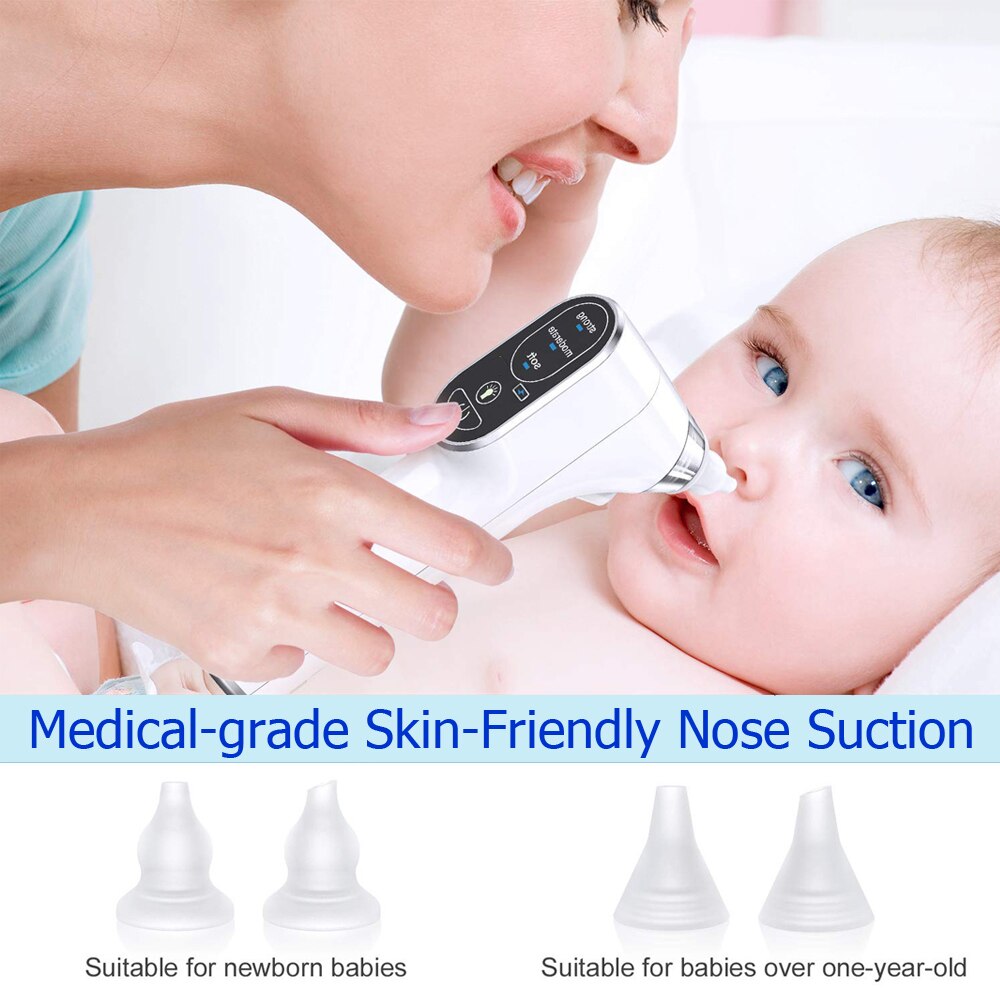Bebê nasal aspirador elétrico bebê nariz líquido de limpeza otário nariz e snot otário nariz sucção para recém-nascidos com 4 bocais