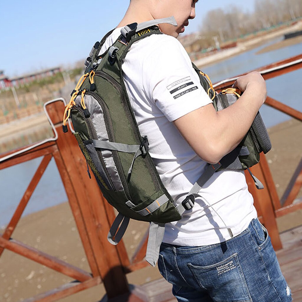 Chaleco de pesca impermeable, mochila ajustable con múltiples bolsillos de malla, paquete de chaleco de pesca con mosca para aparejos y equipo