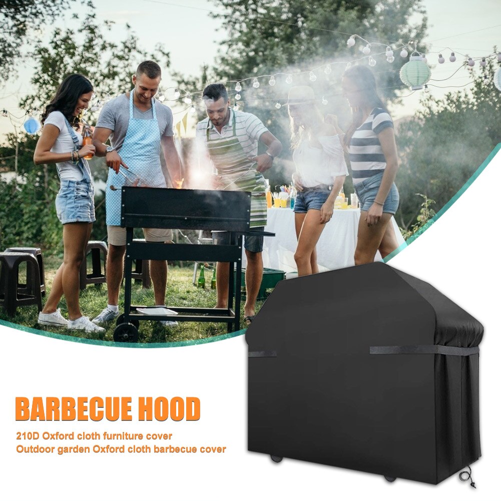 BBQ Grill Cover 210/420D Oxford Outdoor Raining Protective Barbecue Grill Cover Portable Barbecue Outdoor Camping