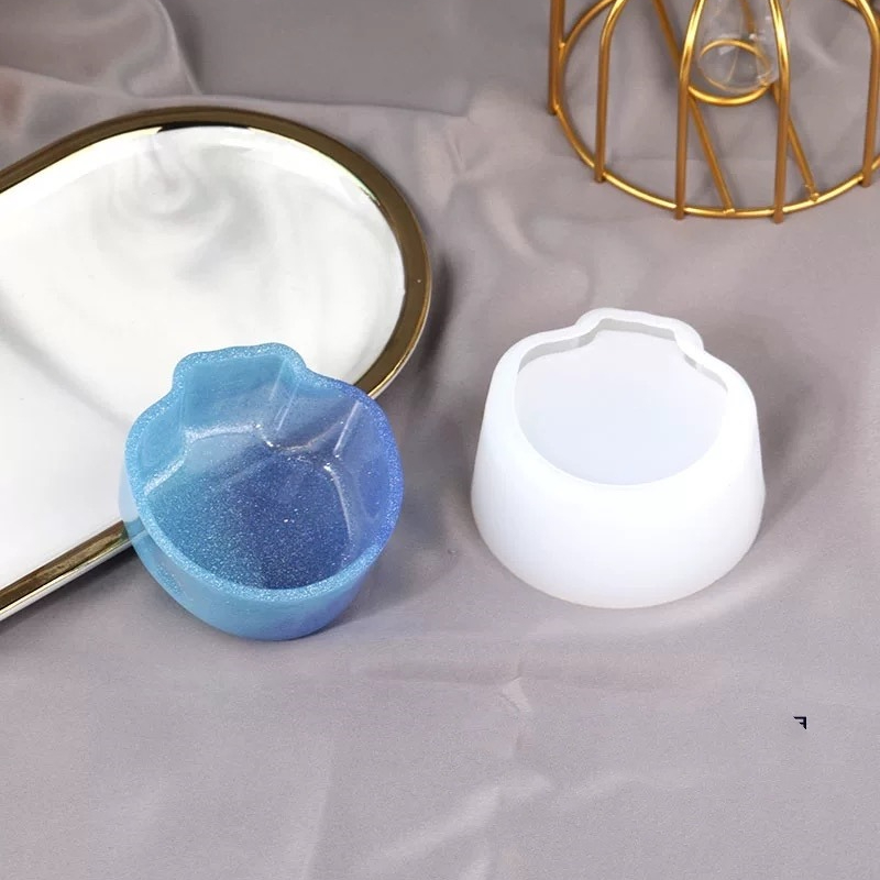 Diy silikonowa forma do słoika na świece, żywica, naczynie z sosem, małe naczynie na płatki, forma z żywicy, słoik na świece, pudełko na biżuterię, rękodzieło, wystrój domu: Jasnożółty