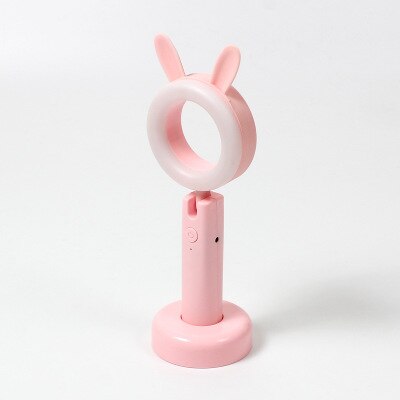 Moderne Minimalistische Led Nachtlampje Oplaadbare Oogbescherming Student Leren Dimmen Tafellamp Creatieve Cartoon Leeslamp: Bunny pink