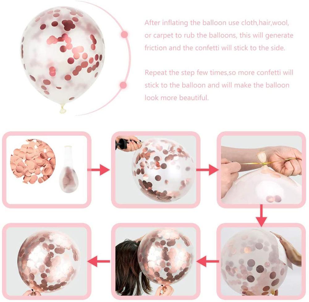 28pcs Rose Gold Birthday Decoration Set Letter Happy Birthday Balloon Birthday Party Decor Kids Tassel Sequin Latex Balloon