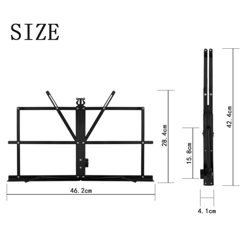 Folding Tabletop Music Stand Metal Sheet Portable Notation Holder for Player