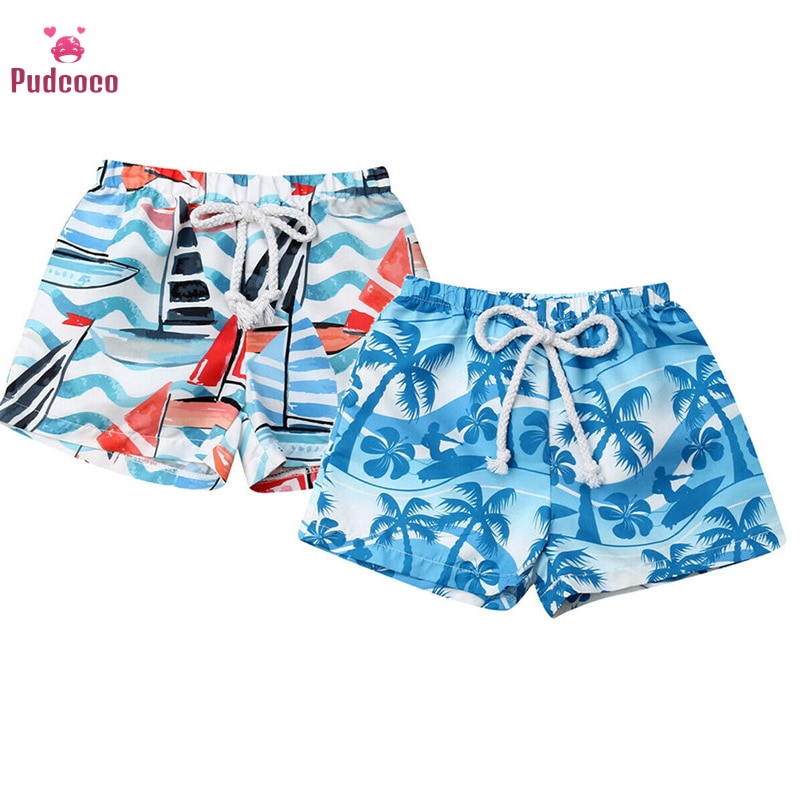 Shorts de plage hawaïens pour enfants | Maillot de bain pour bébés garçons, taille élastique, tronc court, vêtements de plage, pour