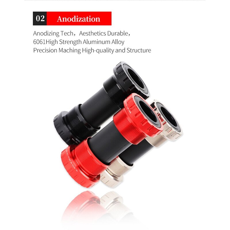 BLOOKE MTB Bearing Bottom Bracket 68Mm 73Mm BC1.37X24T Bottom Bracket Replacement Bike Sealed Thread Axis Kit 24Mm