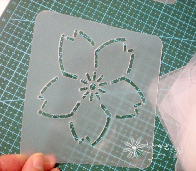 9pcs/set Japanese Style Classic Flowers Leaf Sashiko Templates Sashiko Stencil Drawing Pattern 12cm*12cm