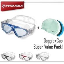 Winmax Professionele Anti Fog En Anti Uv Water Bril Swim Eyewear Zwembril Met Gratis Badmuts Voor Volwassen