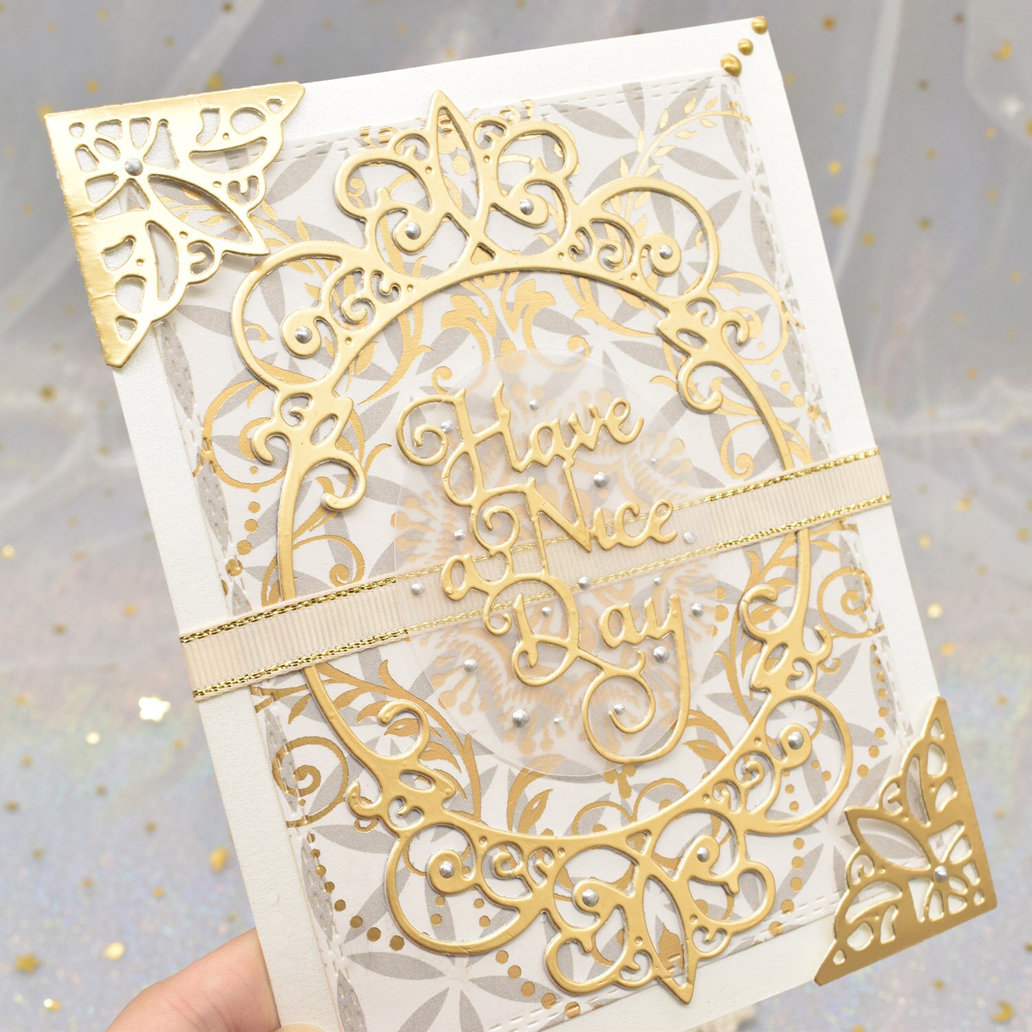 Lace Edge Frame Dies Words Metal Cutting Dies Stencil for Scrapbooking Album Paper DIY Cards Background Making Craft