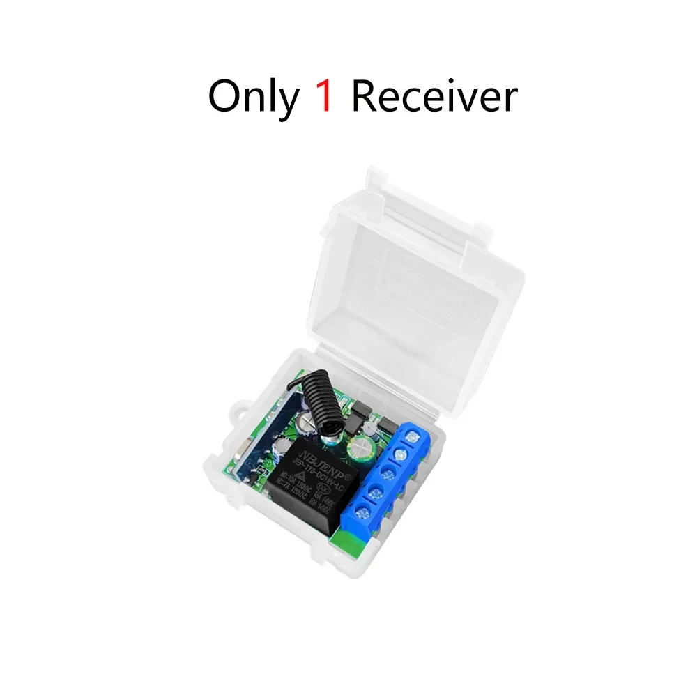 RF 433Mhz bezprzewodowy przełącznik zdalnego sterowania AC110V 220V 230V 10A 1 kanał suchy przekaźnik bezprzewodowy odbiornik do wentylatora drzwi garażowych: Jasnożółty