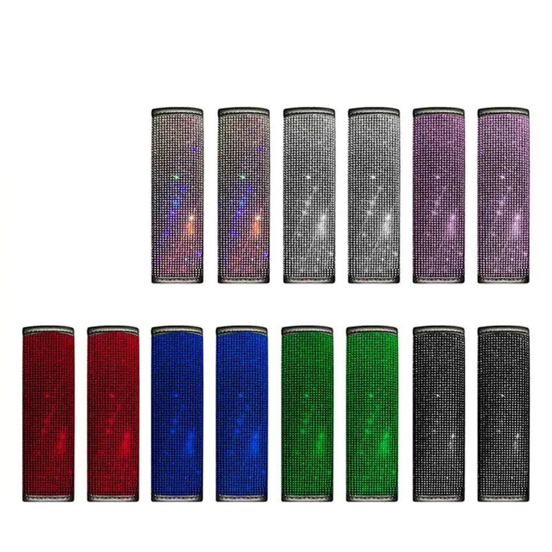 2 uds. Hombreras para cinturón de seguridad con diamantes de cristal, fundas ostentosas para cinturón de seguridad de coche, cojín Protector, decoración automática, accesorios para coche para mujer