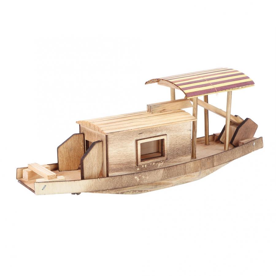 Simulatie Houten Boot met Zeil Houten Model Assemblage Zeilboot Model Speelgoed voor Kinderen