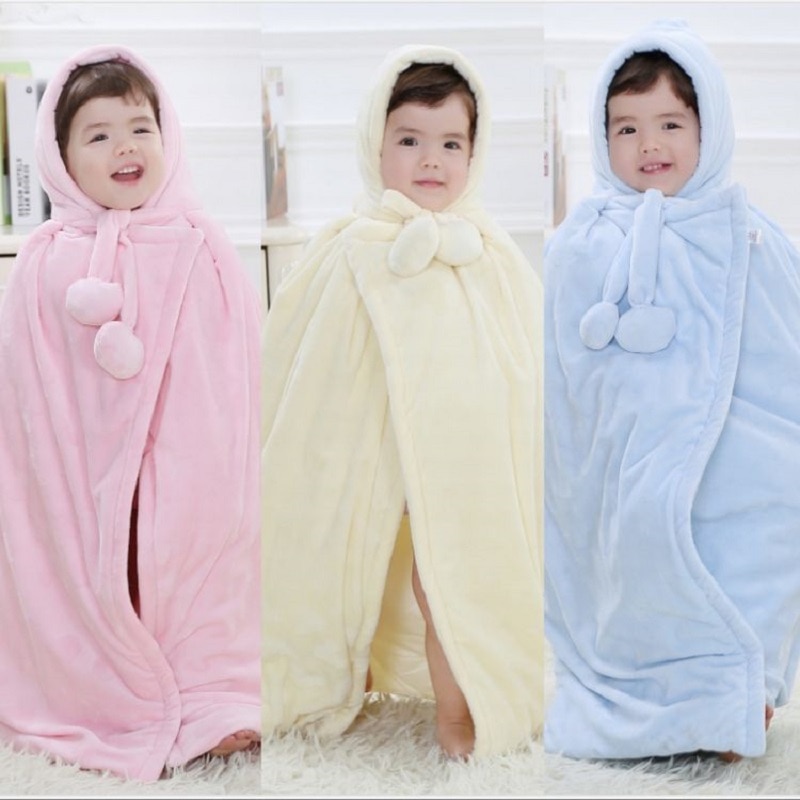 Hooyi Baby Coats Girl&#39;s Smocks Outerwear Velvet Fleece Cloak Mantle Children Poncho Cape Boys Outerwear Newborn Blanket Bathrobe