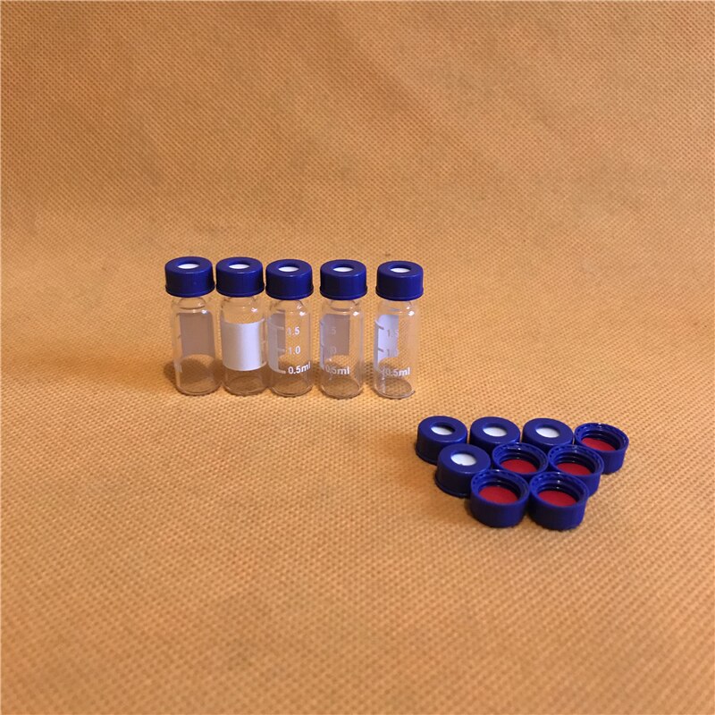 100pcs 2ml Clear Glass Scale Sample Vials chromatographic sample bottle 2ML Glass Bottles With Screw Cap 2ml Packing Bottles