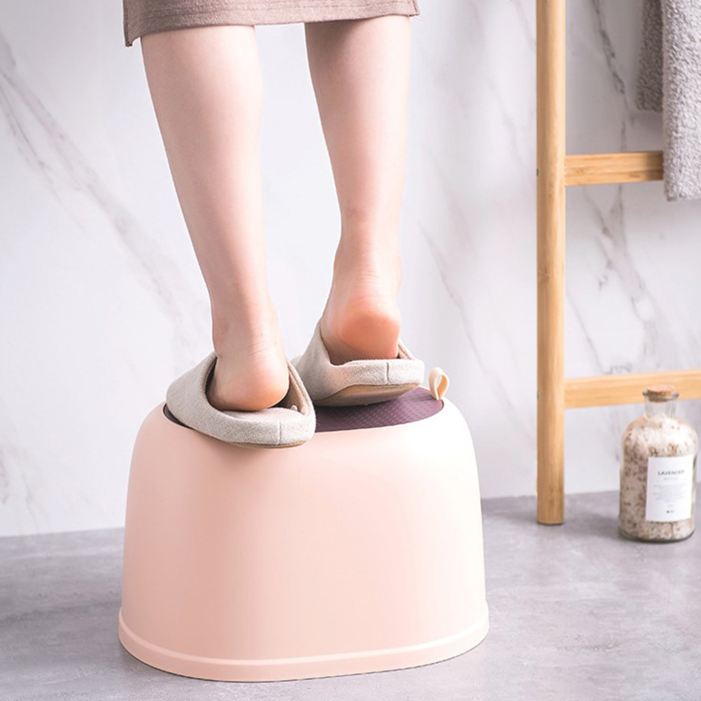 1pc Bench Anti Plastic Household Portable Bench for Living Room Bathroom Home: Pink