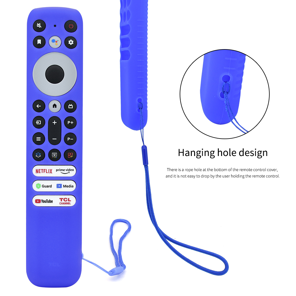 Silikonowe etui na pilota zdalnego sterowania ze smyczą antypoślizgowe etui na pilota zdalnego sterowania do telewizora All Inclusive dla TCL RC902V FMR1 Voice Remote