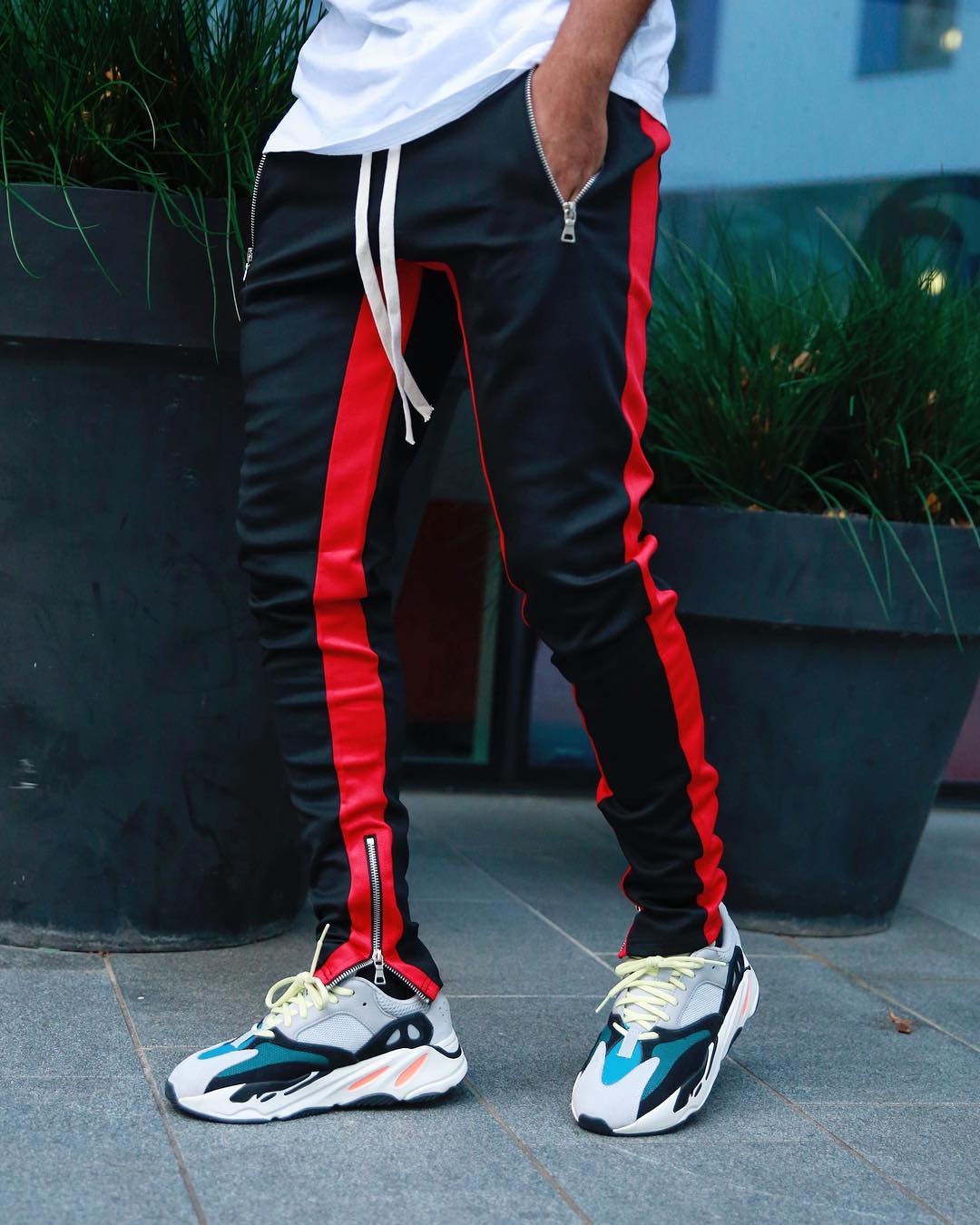 Jogging tilfeldig hombre pantalones de aptitud de los hombres ropa deportiva bukser: M / Rød