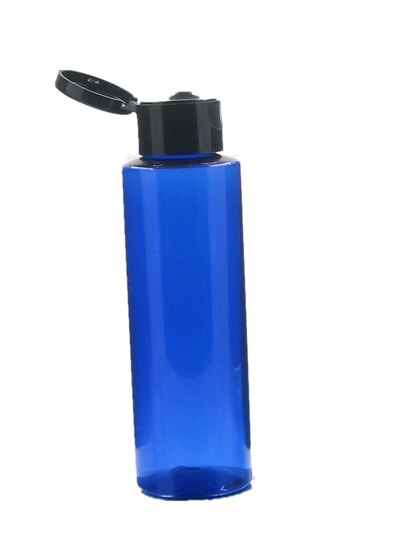 100ml lege, doorzichtige/blauwe/amberkleurige plastic flessen met een pet-dop en een witte/zwarte/transparante flipdop  x5