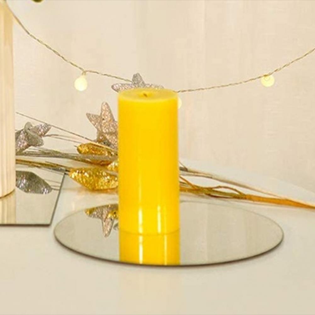 Vassoio rotondo in vetro a specchio da 200mm per decorazioni nuziali arredamento vassoio per candele piatto vassoio da pranzo riflettente riutilizzabile in acrilico fai da te