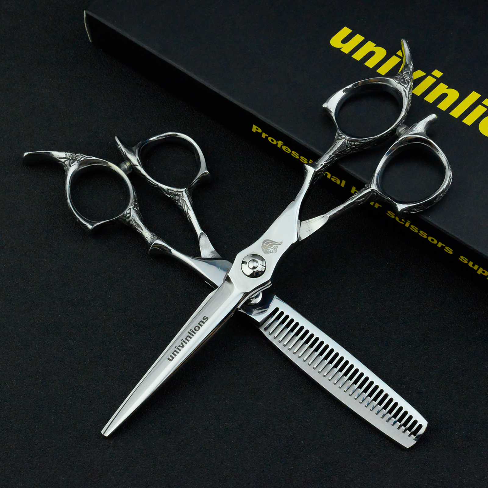 Univinlions 6" Cutting Scissors Hair Hairdressing Scissors Kit Barber Accessories Hair Thinning Tools Hair Trimmer