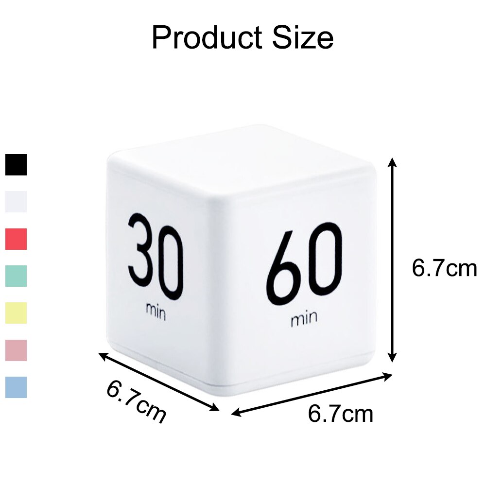 Cube Digital Timer Gravity Sensor Flip Timer Countdown Time Function for Study Kitchen Cooking Shower Counter Alarm Remind