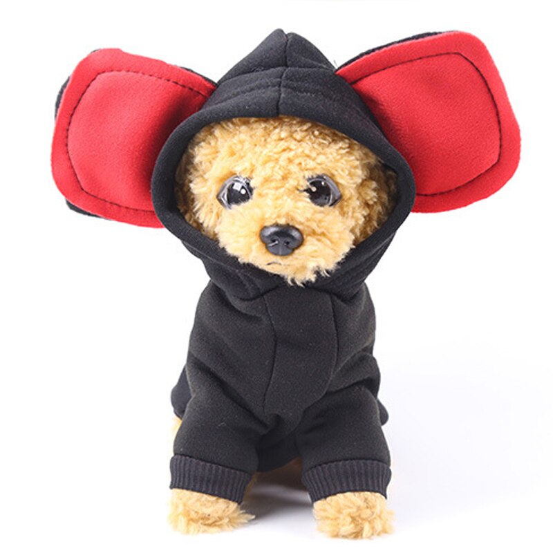 Winter Dog Hooded Coats Jacket Warm Cotton Pet Dog Clothes for Small Dogs Chihuahua Pug Clothing Puppy Cat Costume Pets Products: Black / M