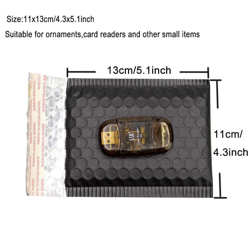 10PCS Schwarz Metallic Gepolsterte Mailer Porto Mailer Kleidung Schuhe Beutel Folie Blase Umschläge: Matte-11x13cm