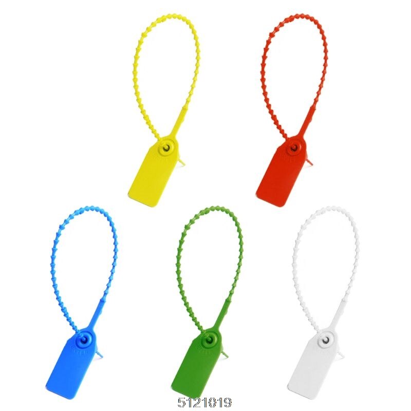 upuszczać Hurt 100 sztuk jednorazowe plastikowe ciągnąć-tite plomby Signage numerowane samego siebie zamki Dropshipping