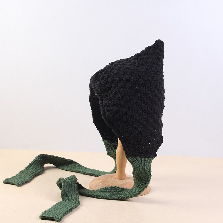 Lvren 001 vinter dame & #39 ;s uformelt strikket lue øreklaff jente dame tykk varm bomber lue caps med hale: 001