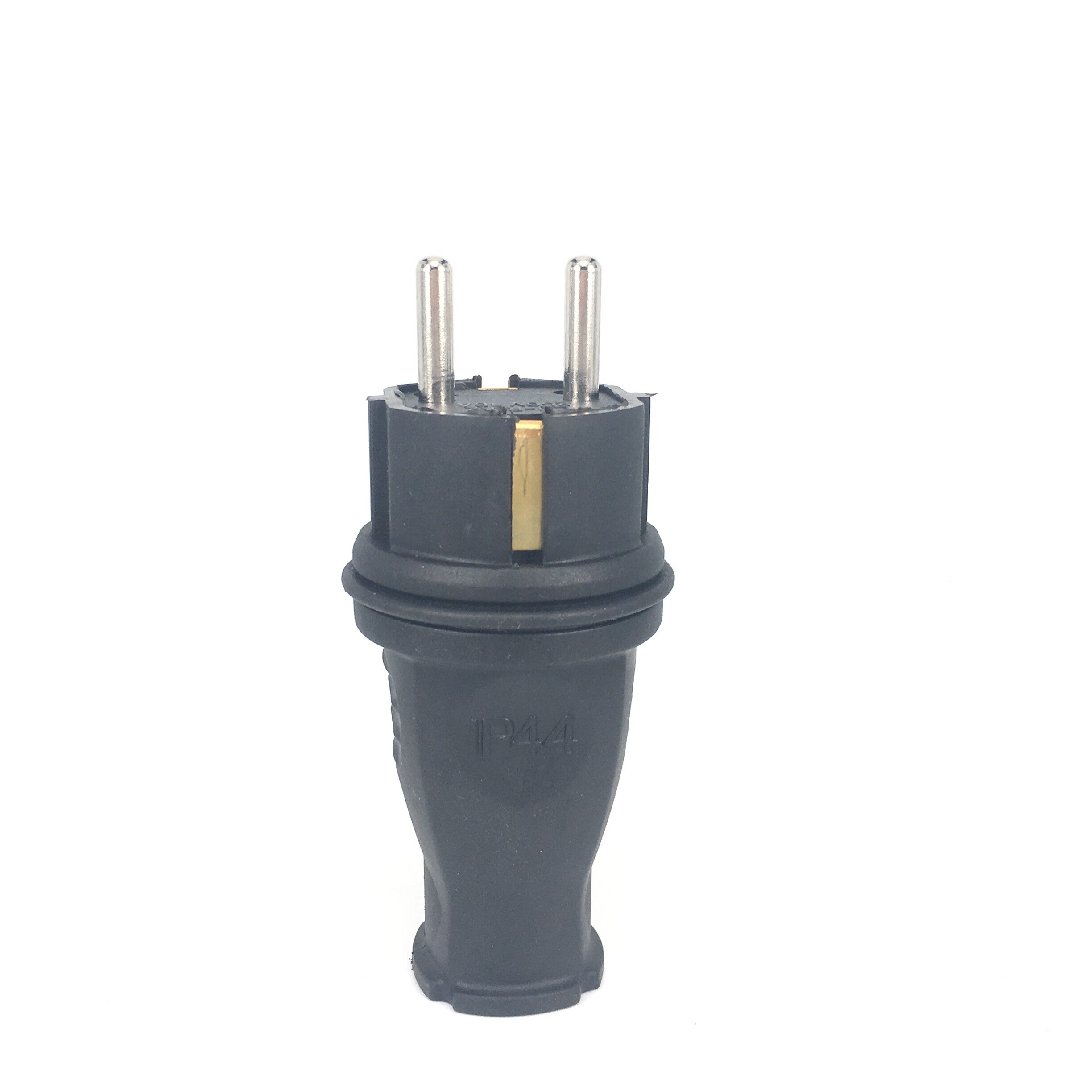Eu rubber waterproof socket plug electrically grounded european plug with cover  ip44 for diy power cable 16a 250v