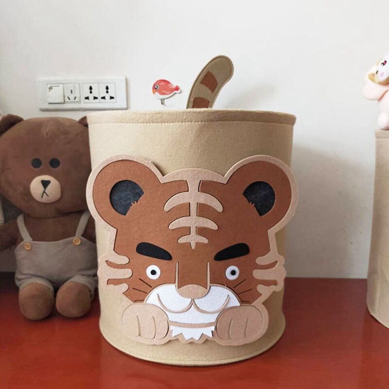 Baby Laundry Basket Sundries Storage Basket Foldable Toy Storage Bucket Dirty Clothes Container Folding Cartoon Animal Box