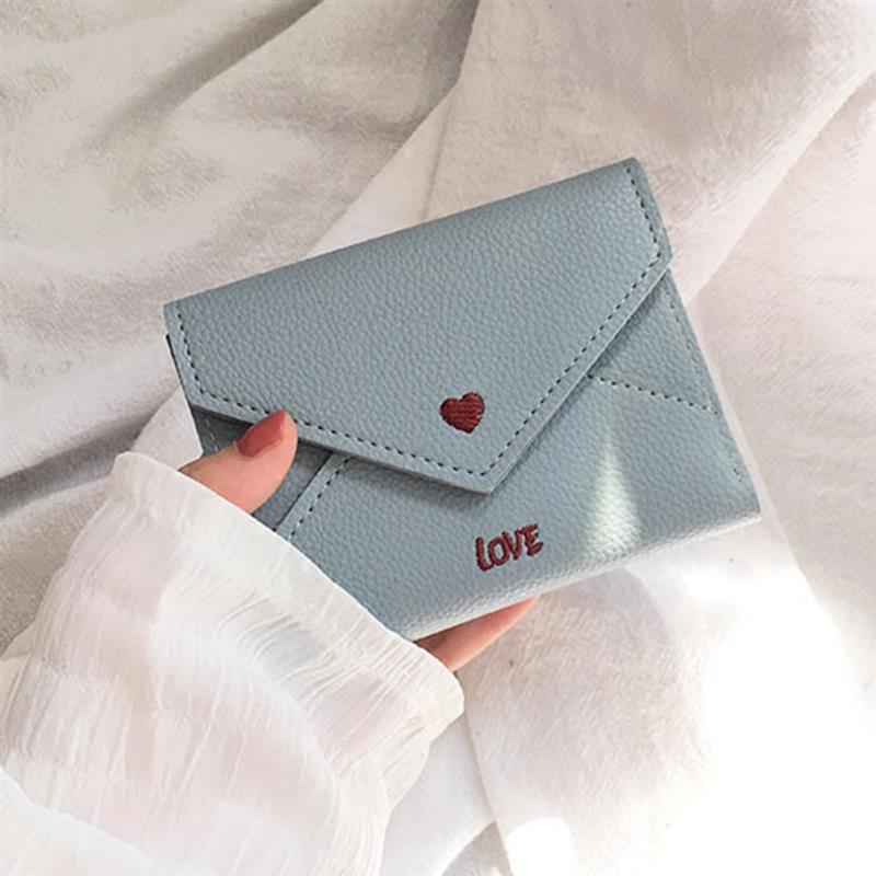 Cartera de mujer con bordado , Cartera de informal con tarjeta bordada, cartera de mano, Cartera de cambio,