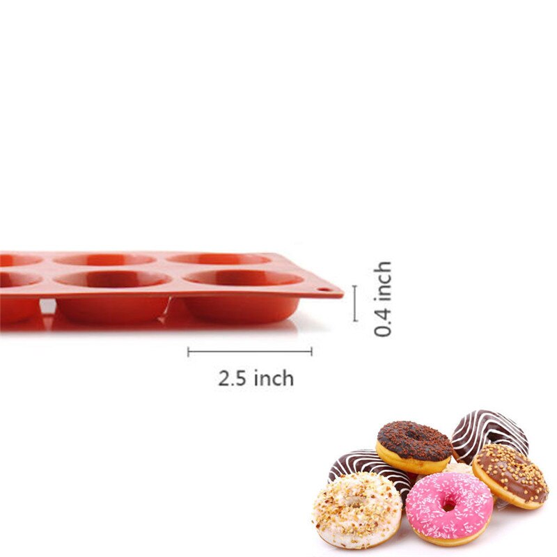 8 hulrums silikone mini doughnut pan muffin kopper kage bagning ring kiks skimmel