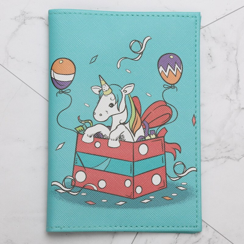 1pc Unicorn PU Leather Travel Passport Cover Cards Case Women Men Travel Credit Card Holder Travel ID&Document Passport Holder: Unicorn08