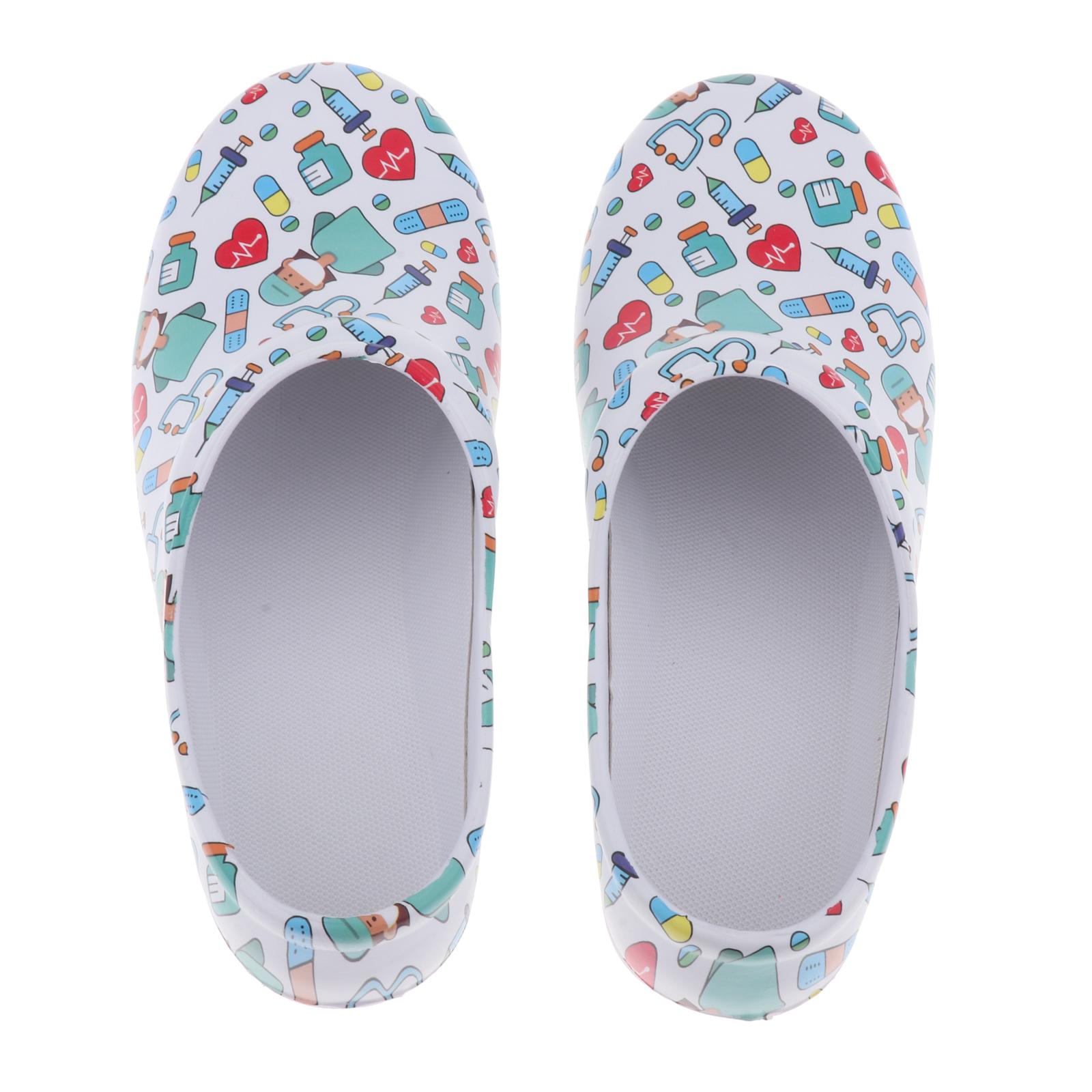 Zapatos de enfermería estampados para mujer, zapatillas informales con plataforma, de verano, 1 par