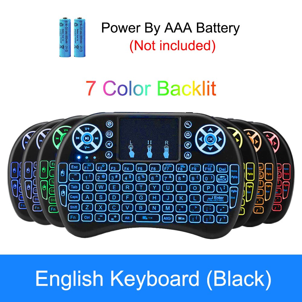 I8 hintergrund beleuchtete Mini-Tastatur Englisch 2,4g Air Mouse Remote Touchpad für Android TV-Box PC x96 h96 max 7 Farbe: Default Title
