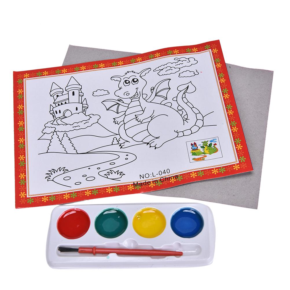 1Set Aquarel 4 Kleuren Leren Diy Aquarel Set Voor Kinderen Tekening Speelgoed Kids Educatief Speelgoed