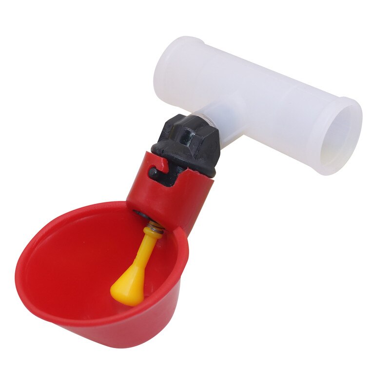 4 Stks/partij Automatische Kwartel Drinker Kip Waterer Kom Rechte Pijp Met Geel Tepel Pluimvee Drinkwater Systeem: CW037