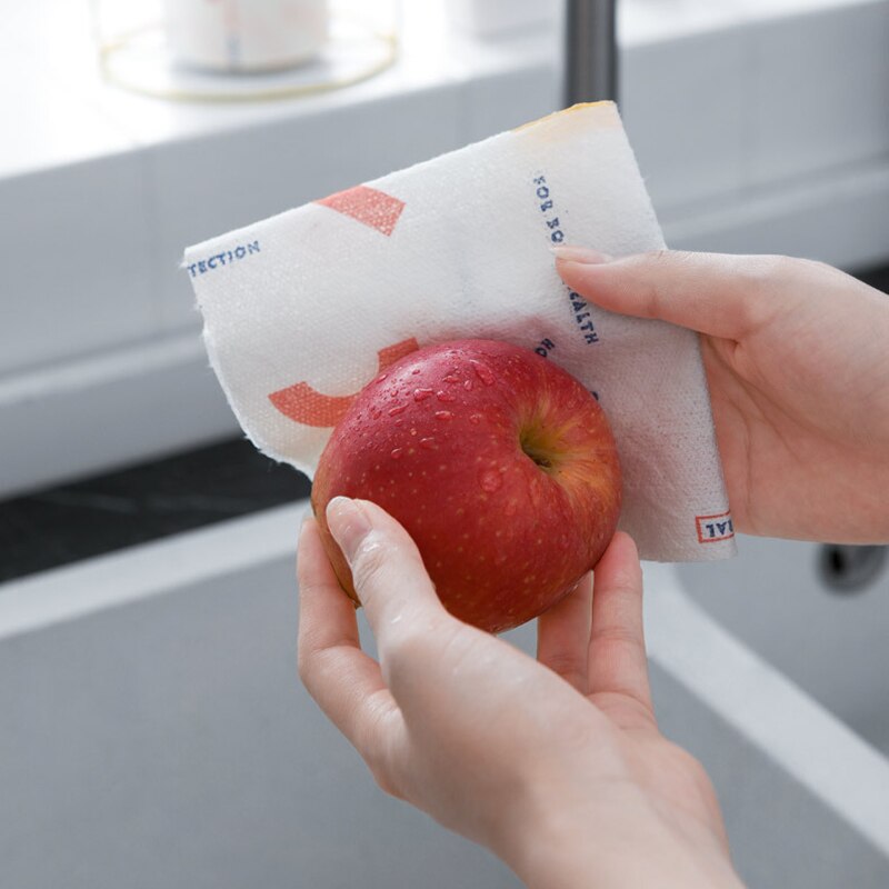 50 Uds./rollo de servilletas desechables de textil no tejido para paño de cocina, servilletas de papel para mesa