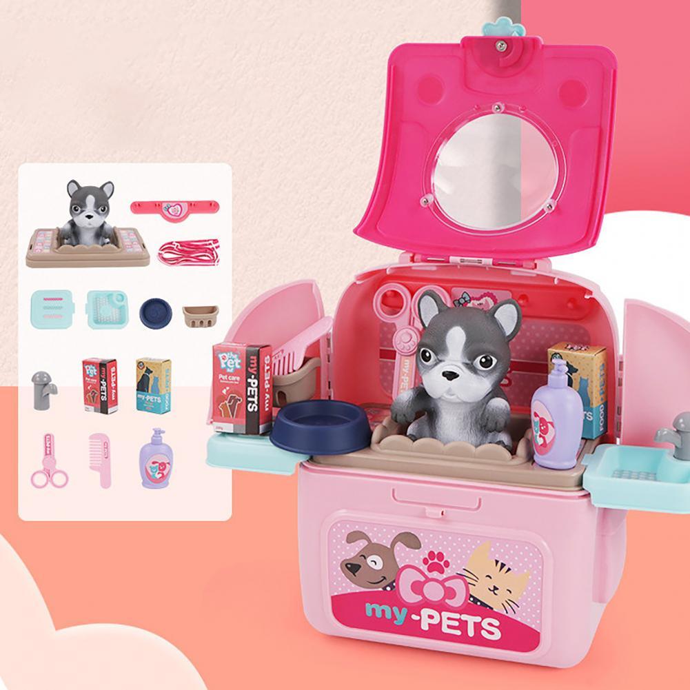 Sac à dos en plastique pour animaux de compagnie, pratique, exquis, jeu de simulation, ensemble de soins pour animaux de compagnie,