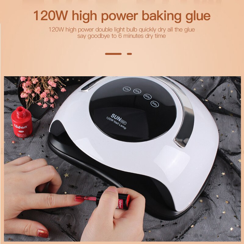 DIOZO 120W High Power Led Uv Nail Lamp With 4 Timer Fast Curing Nail Dryer Auto Sensing Led Uv Lamp Dryer