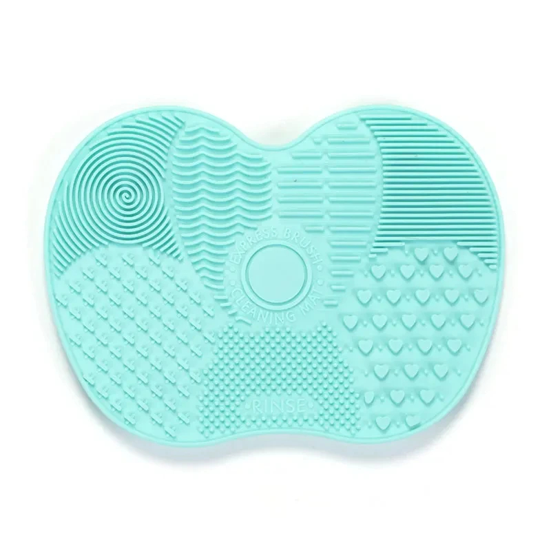 Limpiador de brochas de maquillaje de silicona, cuenco de limpieza de esponjas de polvo plegable, cepillos para sombra de ojos, estera suave de lavado, herramientas de belleza, caja de fregado: green