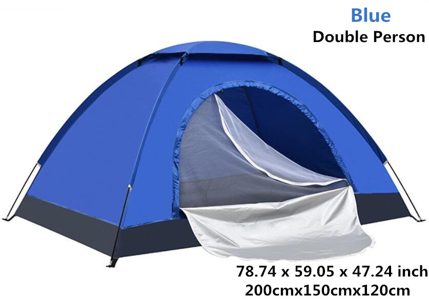 Tiendas de campaña al aire libre Camping impermeable portátil tienda de campaña anti-UV 2 Persona sombra de sol ultraligero tienda 200x120x110cm: Blue -2 Person