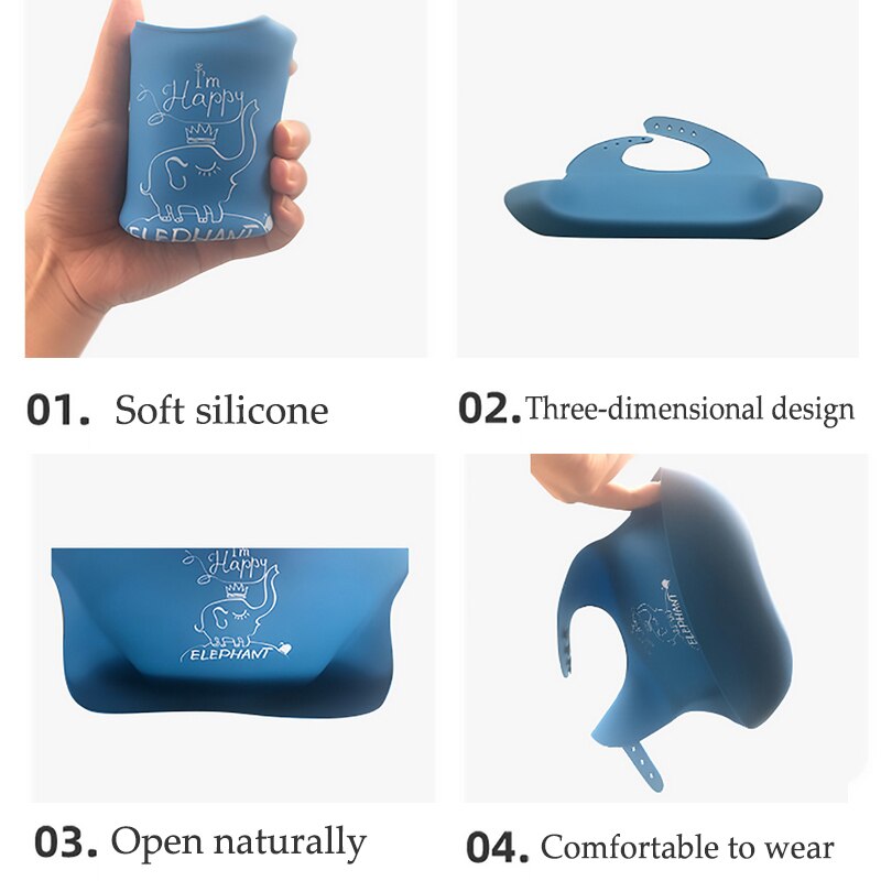 Baby Bib Cartoon Dier Siliconen Slabbetjes Speeksel Handdoek Peuter Jongens Meisjes Verstelbare Schorten Kinderen Burp Kleding