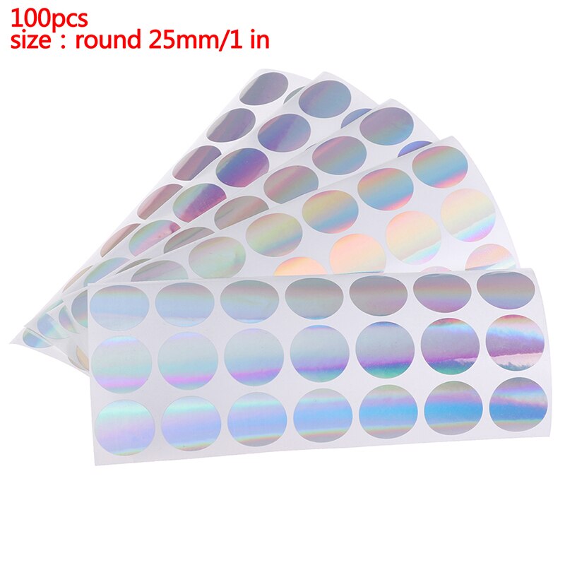 100Pcs Hologram Sticker 1" Round Security Seal Tamper Proof Warranty Void Label