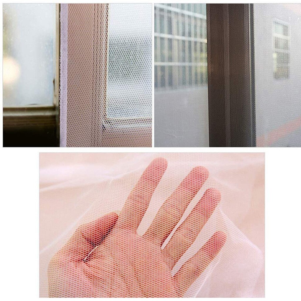 Summer Mesh Net DIY Self-Adhesive Indoor Insect Fly Screen Curtain Mesh Bug Mosquito Netting Door Window Mosquito Net
